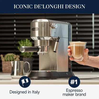 De’Longhi Dedica EC685 Manual Espresso Machine with Stainless Steel Frothing Wand