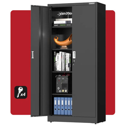 WORKPRO Steel Garage Storage Cabinet  Lockable Metal Unit with Doors and Adjustable Shelving