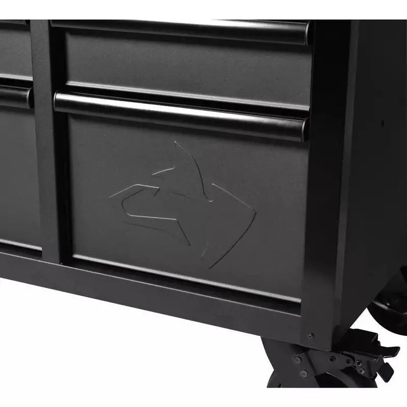 Heavy-Duty 61-Inch Mobile Workbench  15-Drawer Design with Solid Wood Top