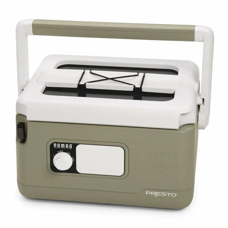 Presto 8-Quart Nomad Slow Cooker, Tan  Portable, Picnic Cooler Design, Locking Lid, Nonstick Pot