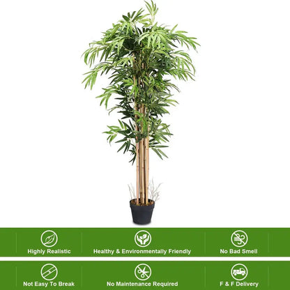 Artificial Bamboo Tree  Lifelike Fake Greenery in Nursery Pot for Indoor Decor