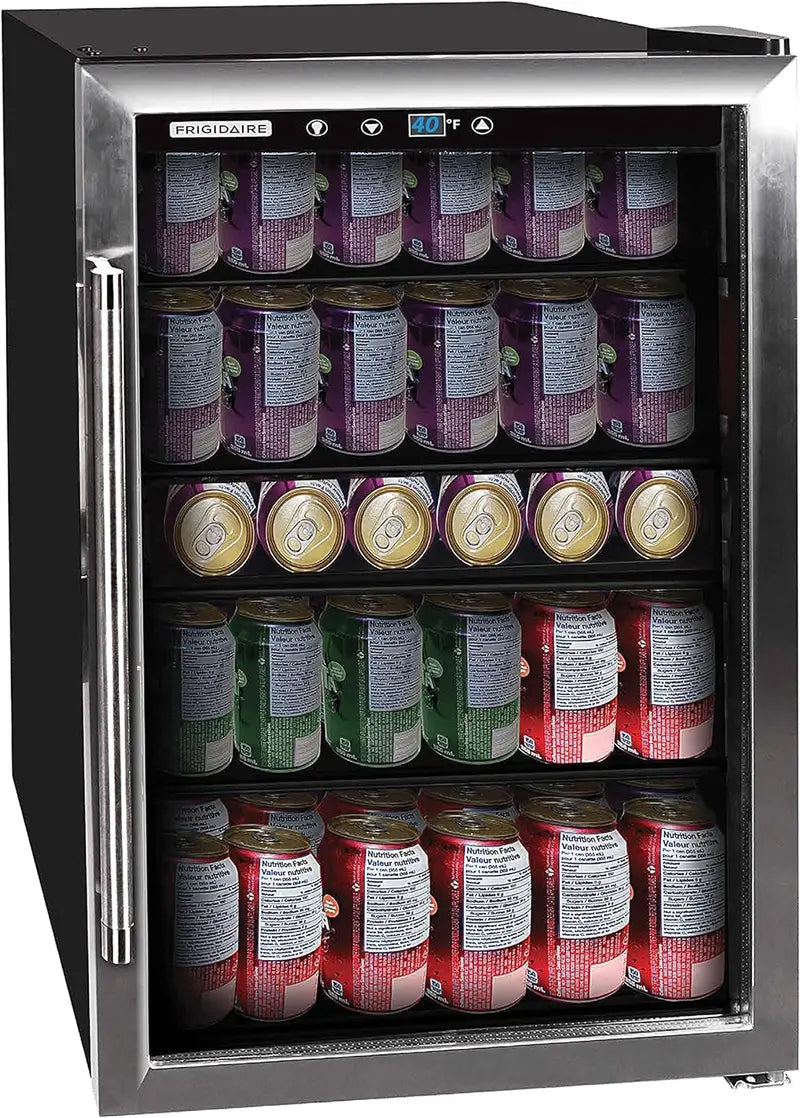 Danby 126-Can Glass Door Beverage Center Refrigerator  164L, Stainless Steel