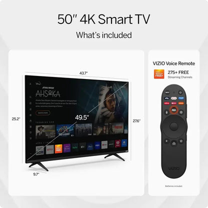 Refurbished VIZIO 50-Inch 4K HDR Smart TV  Dolby Vision, HDR10+, WiFi 6 Connectivity