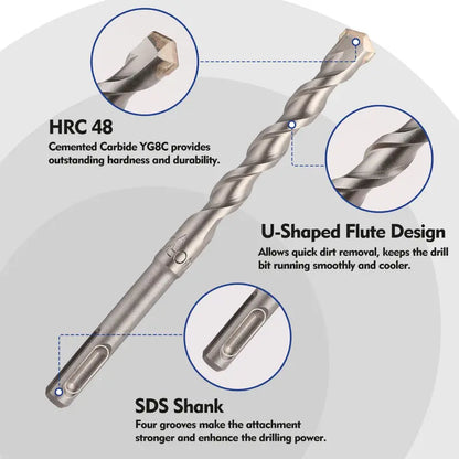 WORKPRO 17-Piece SDS-Plus Rotary Hammer Bit & Chisel Set