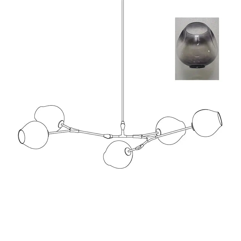 Orvani Linear Globe Chandelier in Modern Industrial Style