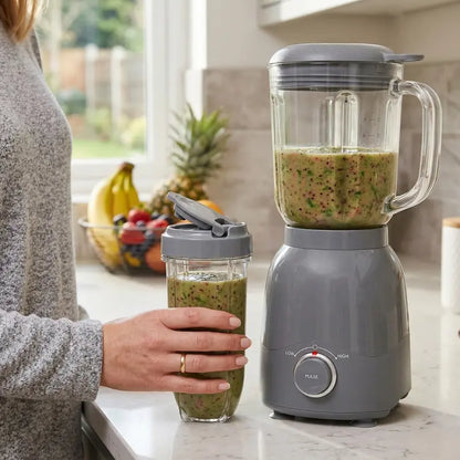 Compact 600W Multi-Function Blender Set  48oz Pitcher + 16oz Travel Cup