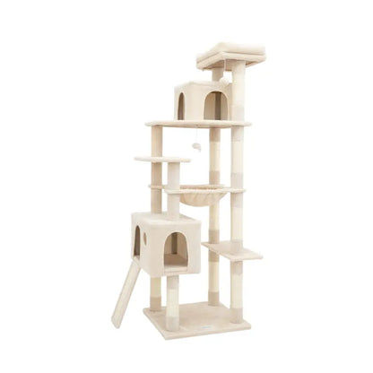 70-Inch Multi-Level Cat Tree with Hammock, Condo, and Scratching Posts