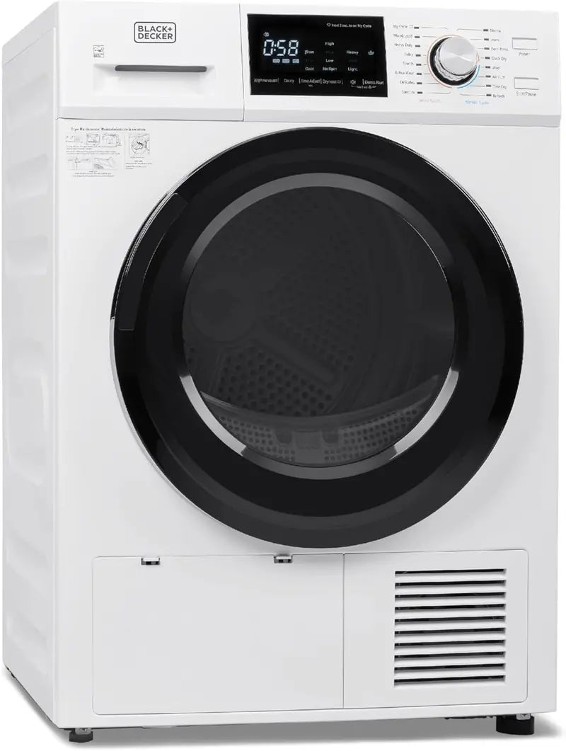 Compact 1.5 Cu. Ft. Vented Portable Dryer  850W Energy-Efficient Electric Dryer with Stainless Steel Drum (5.5 lb Load)