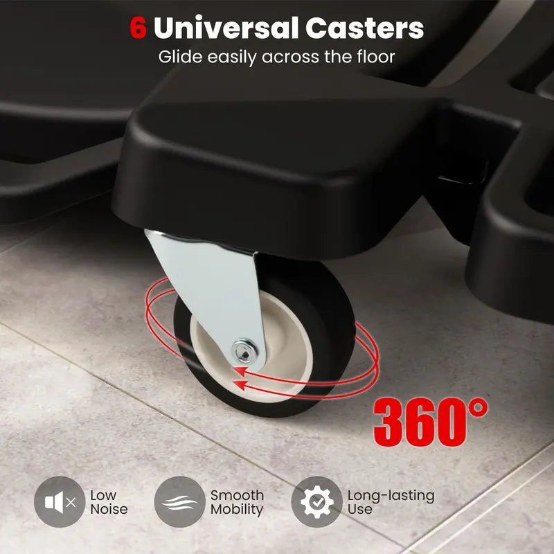 43-Inch Padded Mechanic Creeper with Contoured Headrest and Dual Tool Trays