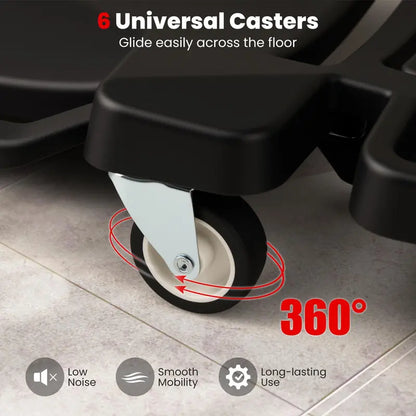 43-Inch Padded Mechanic Creeper with Contoured Headrest and Dual Tool Trays