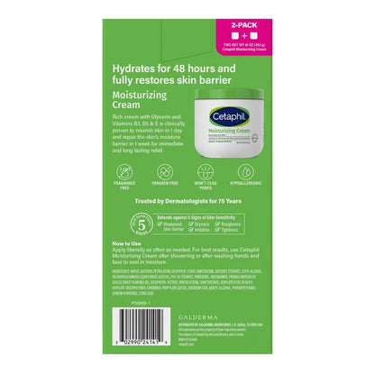 Cetaphil Moisturizing Cream Ultimate  Prebiotic + Aloe Formula for Very Dry, Sensitive Skin (20 oz + 16 oz Duo)