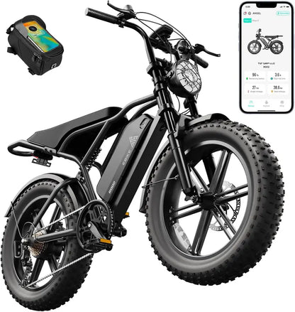 1500W All-Terrain Fat-Tire Electric Bike  20″ Wheels, 60-Mile Range, 28 MPH Top Speed