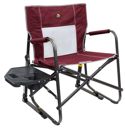 GCI Outdoor Freestyle Rocker XL Folding Chair  250 lb Capacity, Side Table, Portable Camping Rocker