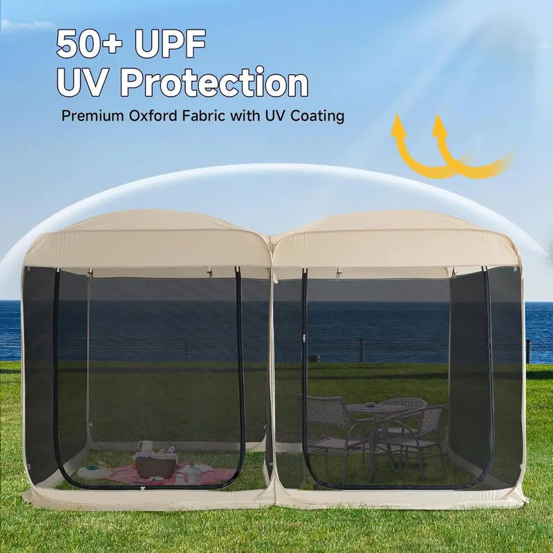 Igloo-Style Screen Gazebo Tent  Spacious Mosquito-Proof Canopy for Garden or Patio, Fits 615 People