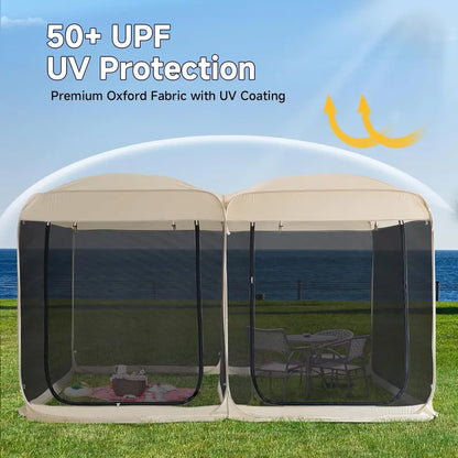 Igloo-Style Screen Gazebo Tent  Spacious Mosquito-Proof Canopy for Garden or Patio, Fits 615 People