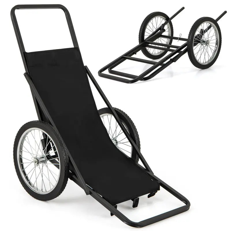 Heavy-Duty Folding Deer Hauler Cart — 550-LB Capacity, Polyester Liner & All-Terrain Rubber Wheels