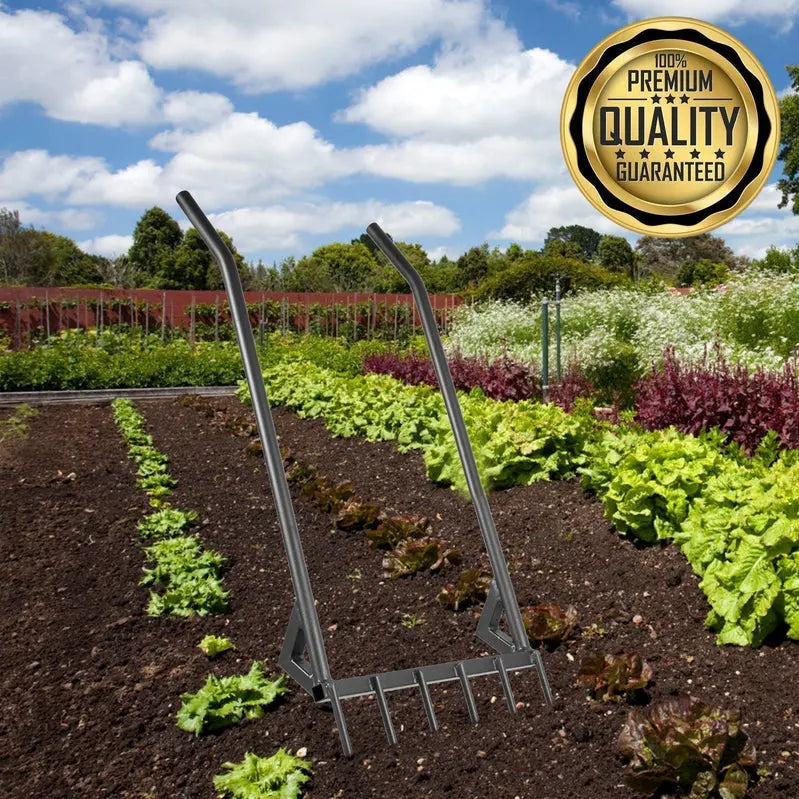 Heavy-Duty 46-Inch Broadfork Hand Tiller for Deep Soil Cultivation
