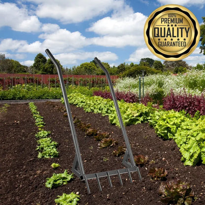 Heavy-Duty 46-Inch Broadfork Hand Tiller for Deep Soil Cultivation