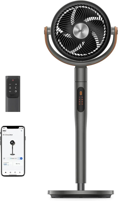 DREO Omni-Directional Smart Tower Fan: 120°+105° Oscillation, 100ft Airflow Range, 8 Speeds, 6 Modes & Full Voice/Wi-Fi Integration