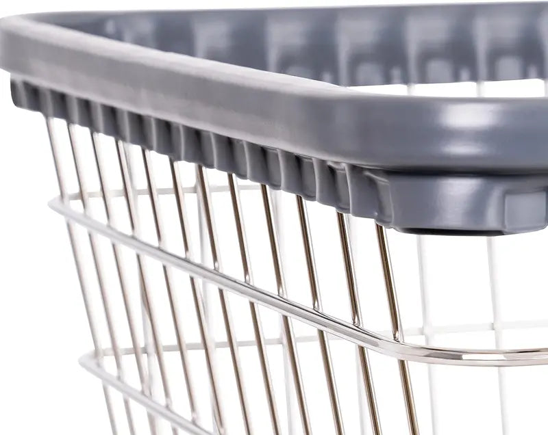 Heavy-Duty Wire Laundry Cart  Double-Rod Rolling Organizer