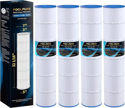 POOLPURE PLFPCC130 Replacement Cartridge Filter  Compatible with Pentair Clean & Clear Plus 520, Unicel C-7472, Filbur FC-1978 & More