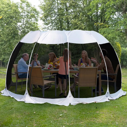 Igloo-Style Screen Gazebo  Mosquito-Proof Canopy Tent for 615 People, Ventilated & Spacious