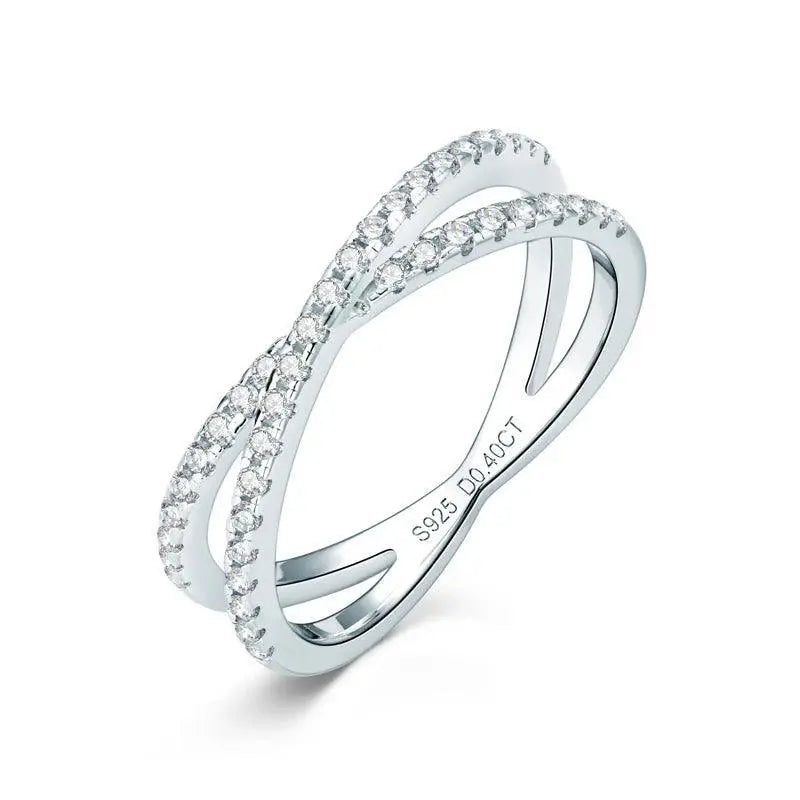Eternity Cross-Over Band Ring in Premium Metal
