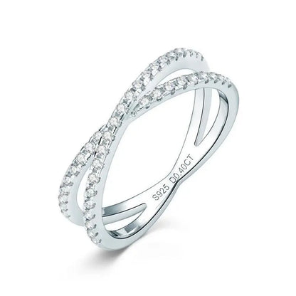 Eternity Cross-Over Band Ring in Premium Metal