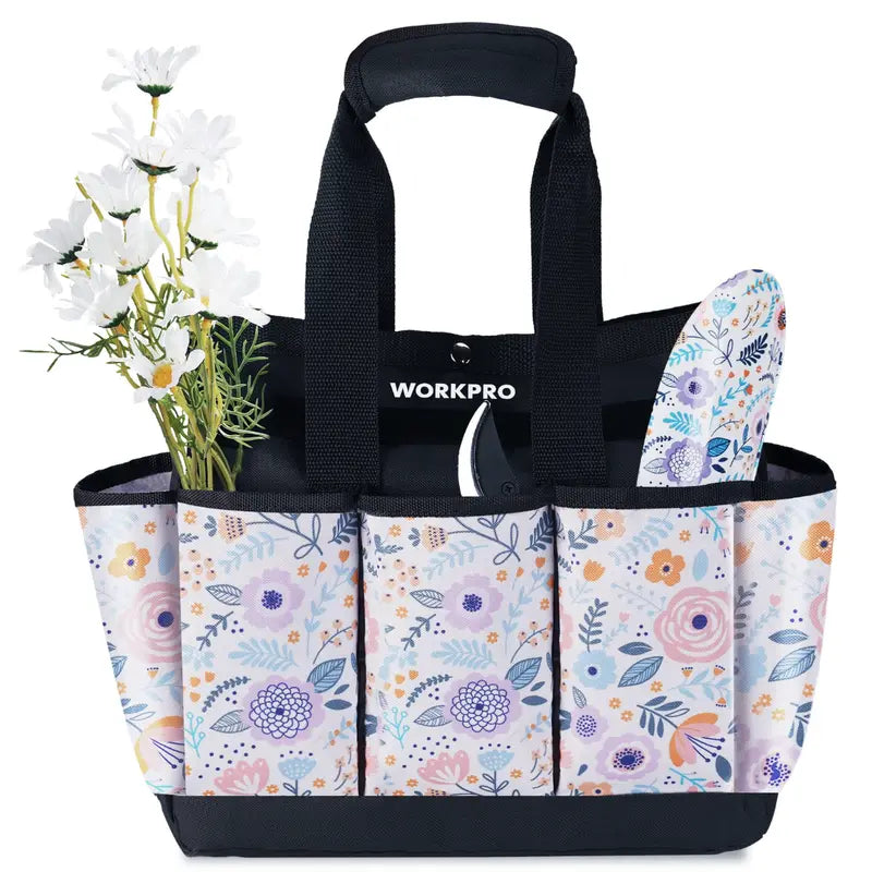 WORKPRO 12″ × 12″ × 6″ Garden Tool Storage Bag  9-Compartment Organizer