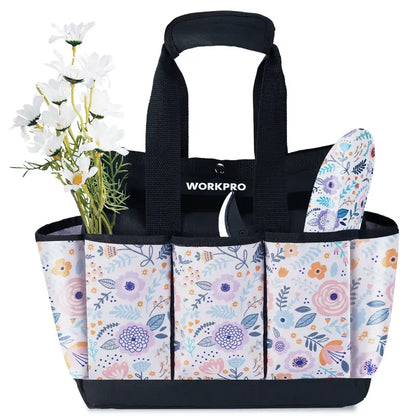 WORKPRO 12″ × 12″ × 6″ Garden Tool Storage Bag  9-Compartment Organizer