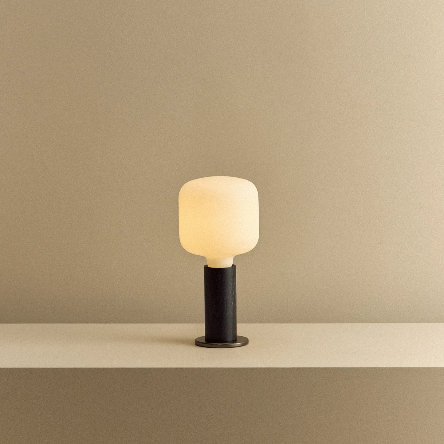 Knuckle Table Lamp in Blackened Oak + Oblo