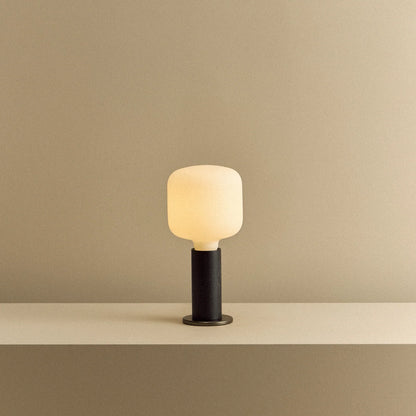 Knuckle Table Lamp in Blackened Oak + Oblo