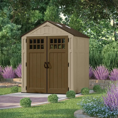 5’6″ Deep x 6’3″ Wide Resin Storage Shed  Durable Outdoor Utility Building