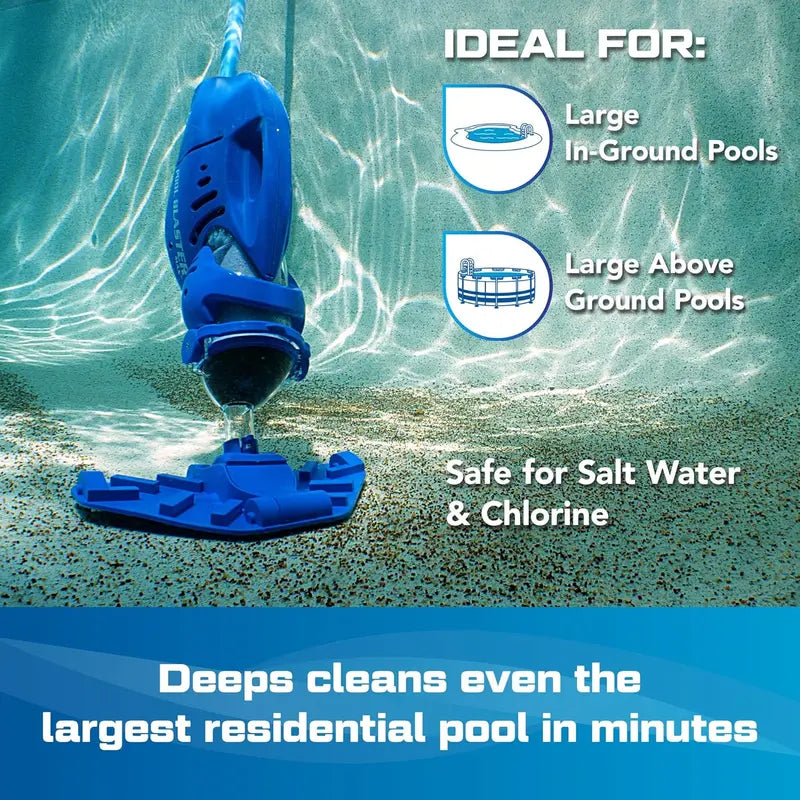 Cordless Handheld Pool Vacuum  Rechargeable, High-Suction Cleaner for Inground & Above-Ground Pools