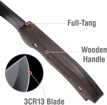 WORKPRO Full-Tang Axe and Fixed-Blade Knife Set with Nylon Sheath