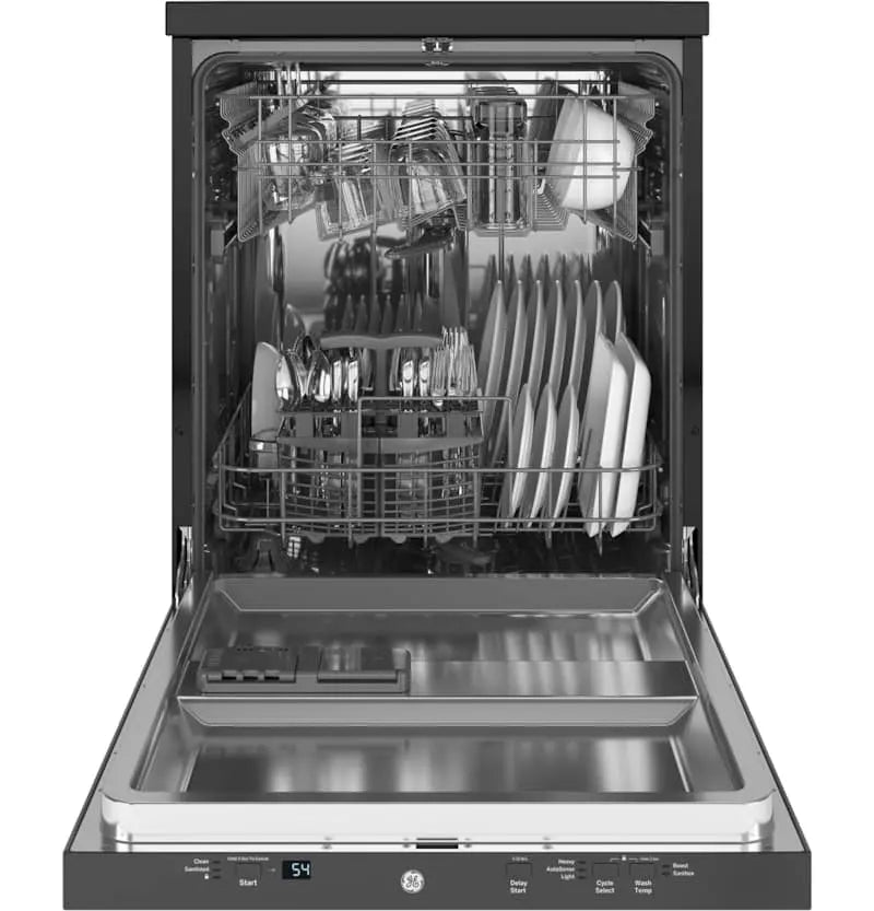 24″ Stainless Steel Portable Dishwasher  Compact Countertop Unit with Sanitize Cycle Function