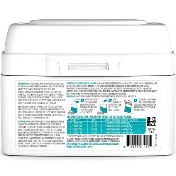 HappyBaby Organic Milk-Based Infant Formula with Iron, Stage 1, 21 oz