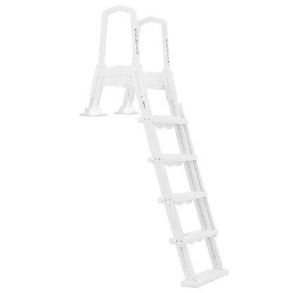 XtremepowerUS Deluxe Adjustable Above-Ground Pool Ladder  Fits 4852″ Pools, Non-Slip Steps & Safety Handrails