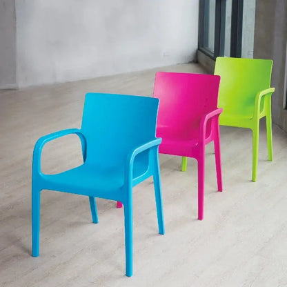 Alissa All-Weather Stackable Dining Armchairs  Resin Outdoor Seating Set of 2