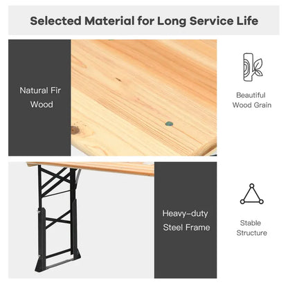 Folding Picnic Beer Table  Compact Outdoor Camping Table for Patios and Tailgates