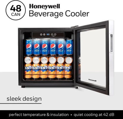 115-Can Beverage Refrigerator  Glass-Door Mini Fridge with Adjustable Shelving for Bar or Office