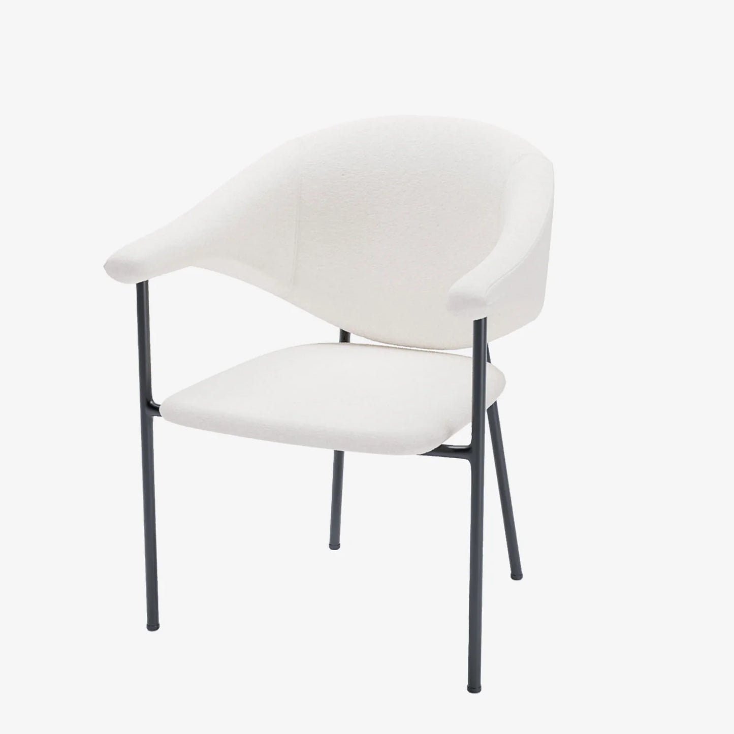 Lot de 2 chaises avec accoudoir design en velours blanc cr me Jeanne