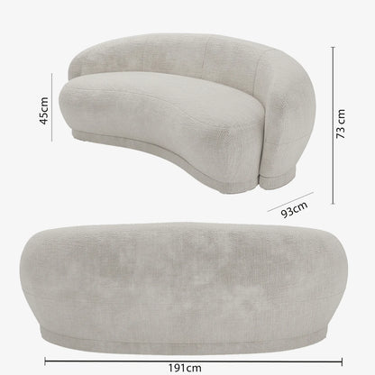 Canap  3-4 places en tissu chenille cr me Bianca