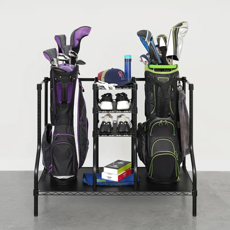SafeRacks Golf Gear Organizer  Freestanding Bag & Equipment Storage Rack