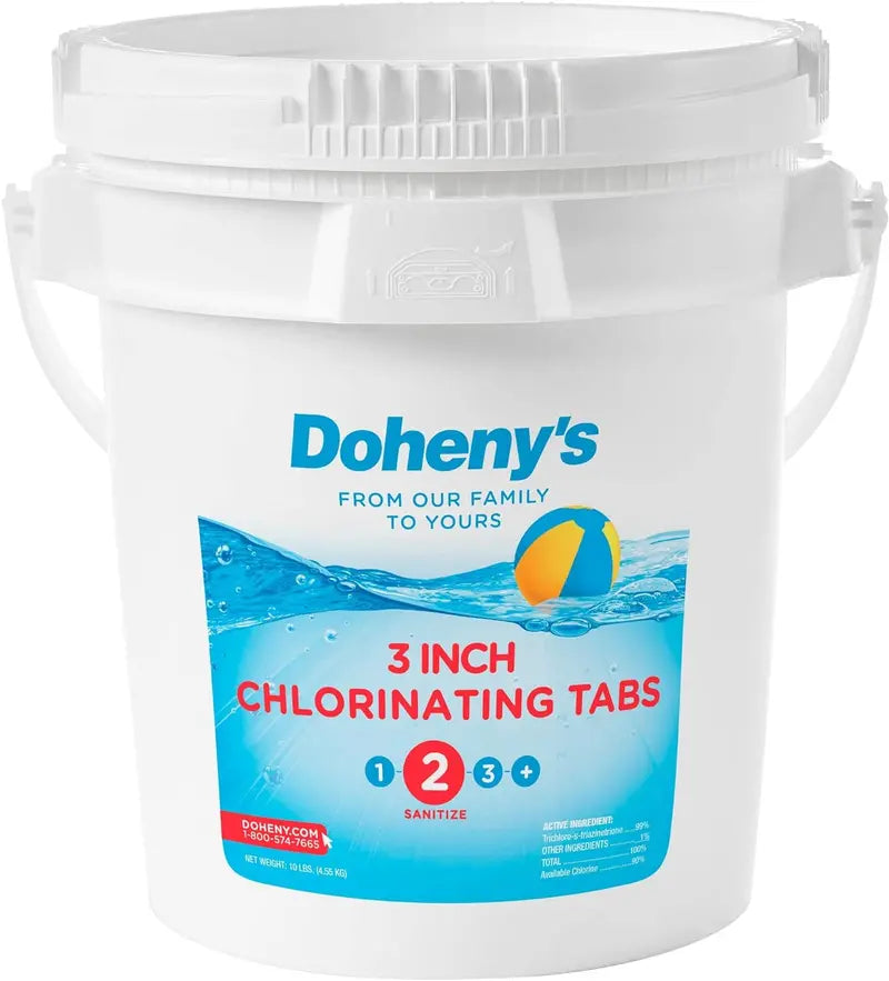 Doheny’s Premium 3″ Stabilized Chlorine Tablets  99% Pure Tri-Chlor, Slow-Dissolving, Individually Wrapped, 50 lb Pail