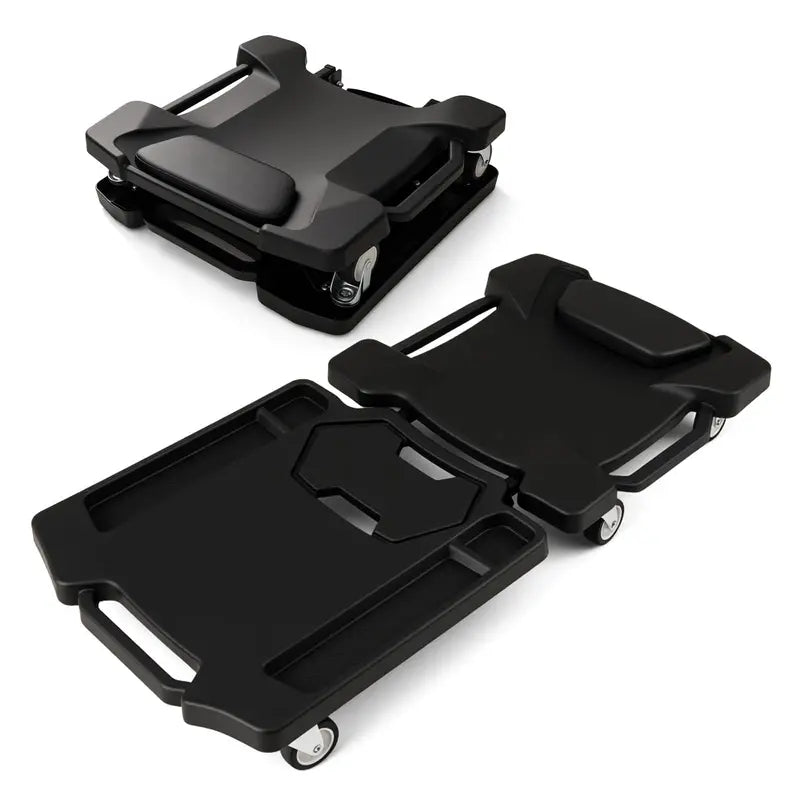 43-Inch Padded Mechanic Creeper with Contoured Headrest and Dual Tool Trays