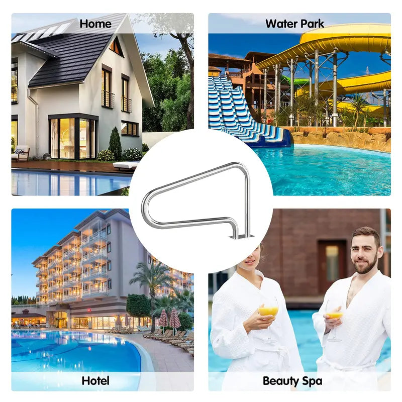2-Pack Pool Safety Handrails  Quick-Install Grab Bars for Spas and Swim Areas