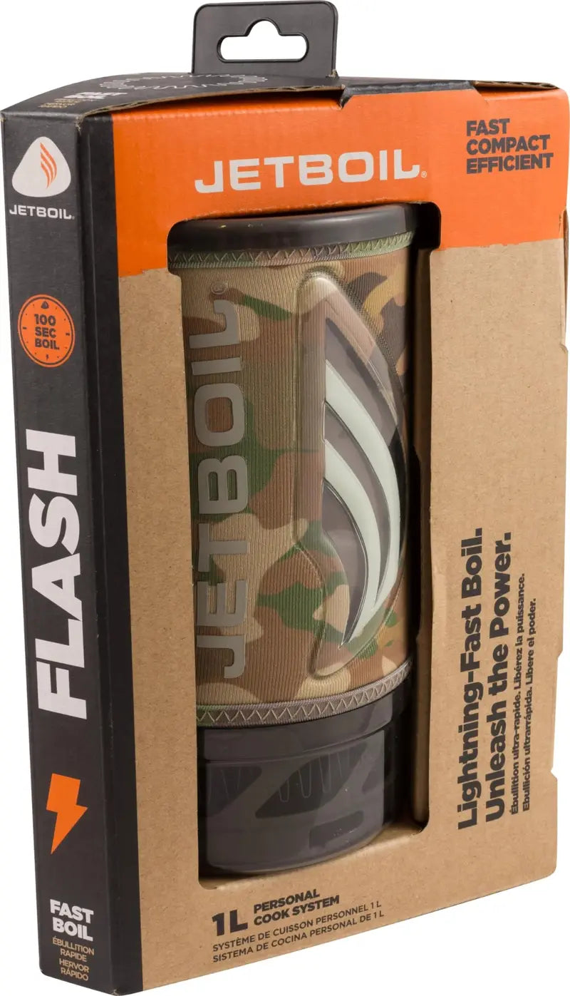 Jetboil Flash Cooking System  Fast-Boil Backpacking Stove with Integrated Pot and Lid