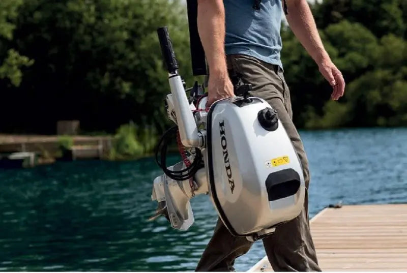5HP Outboard Motor with Tiller Control  20-Inch Shaft, Compact Marine Propulsion