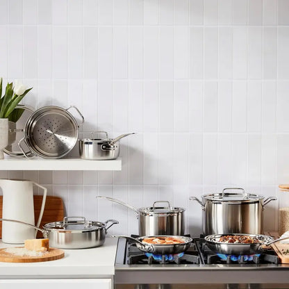 Cuisinart MultiClad Pro 13-Piece Stainless Steel Cookware Set  Triple-Ply Construction, Oven-Safe, Dishwasher-Safe, Sleek Silver Finish
